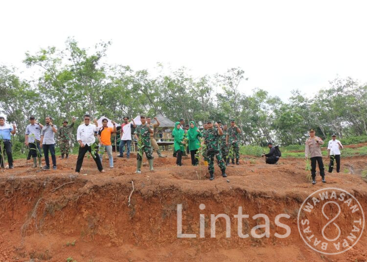 Peduli Terhadap Lahan Kritis, Dandim 0613/Ciamis Bersama Pentahelix Dan Masyarakat Lakukan Serbuan Penanaman Ratusan Pohon Guna Cegah Bencana