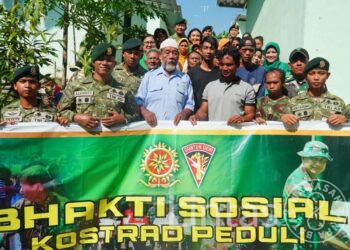 Tanamkan Rasa Peduli, Yonarmed 11/GG/2/2 Kostrad Gelar Baksos HUT Kostrad Ke-63