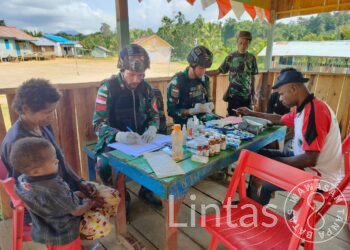 Satgas Yonif 310/KK Rutin Berikan Pelayanan Kesehatan, Demi Mengatasi Masalah Kesehatan Secara Optimal