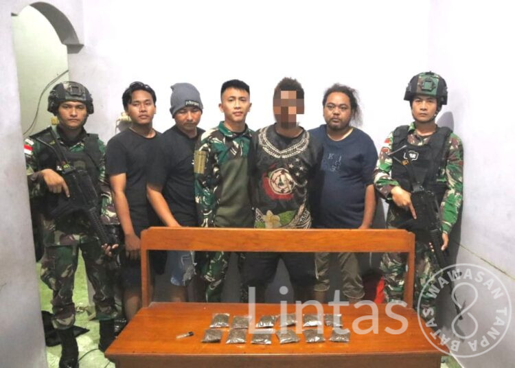 Berkolaborasi Bersama BNN Papua, Satgas Yonif 122/TS Berhasil Gagalkan Narkotika Jenis Ganja Sebanyak 700 Gram di Perbatasan Papua