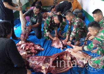 Satgas Yonif 721/Mks Pos Karubaga Jadi Panitia Dalam Perayaan Hari Raya Idul Adha 1445 H