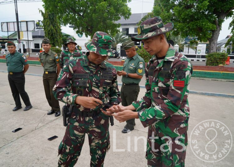 Komitmen Berantas Judi Online, Korem Lilawangsa Razia HP Ratusan Prajurit TNI