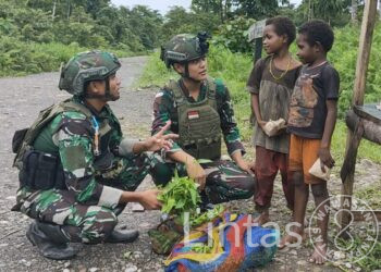 Satgas Habema Gelar Hari Berkat, Disambut Antusias Warga Matoa