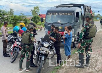 Patroli Gabungan TNI Marinir Bersama Polri Dan Tomas Amankan Wilayah Sokamu