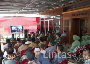 Danrem 071 Wijayakusuma Ikuti Peluncuran 2.664 Titik Sumber Air Program TNI-AD Manunggal Air Melalui Vicon Bersama Kasad di Cilongok