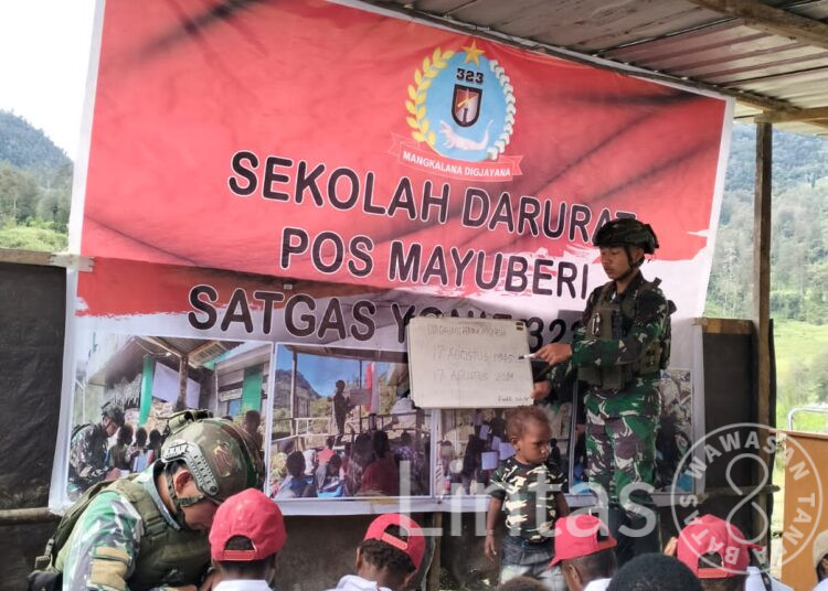 Pengabdian Tanpa Henti Satgas Yonif 323 Untuk Anak-Anak Pedalaman Papua