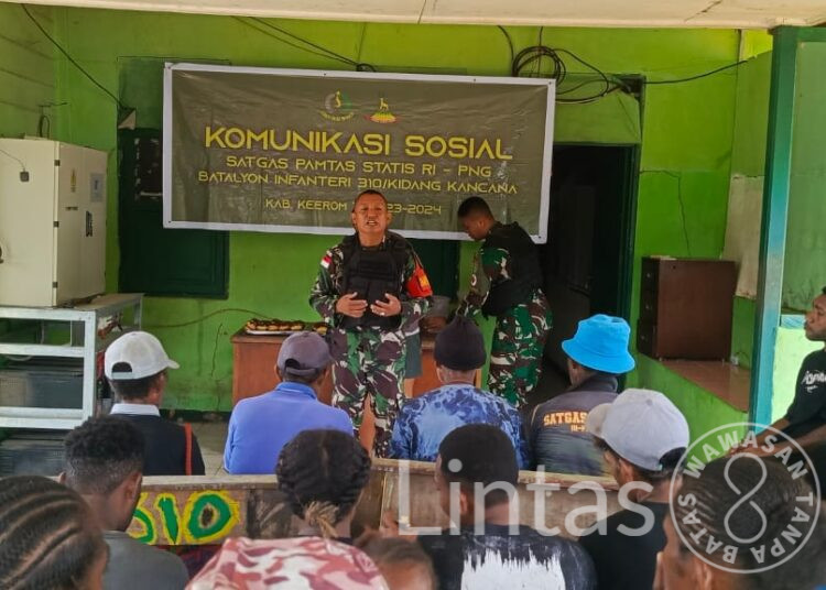 Ajak Warga Perbatasan Jauhi Miras, Satgas Yonif 310/KK Berikan Penyuluhan