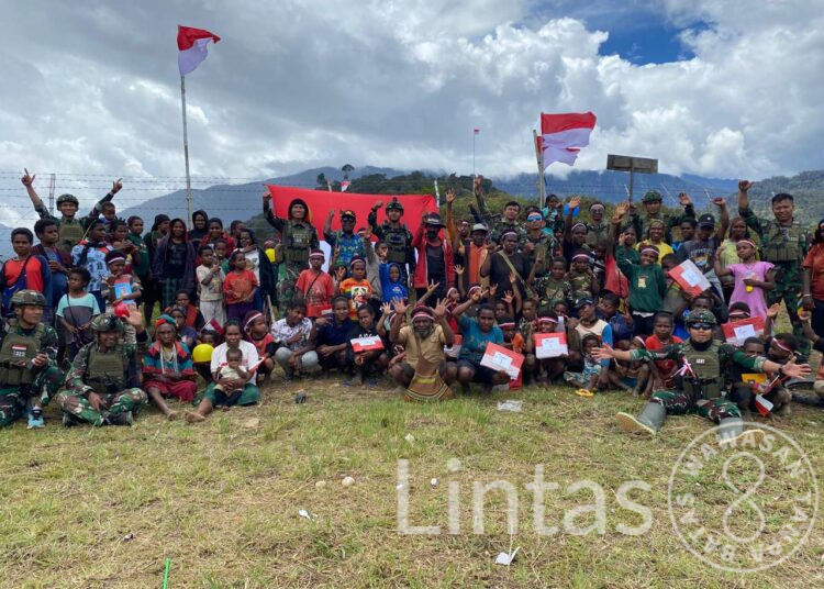Semarakkan HUT RI Ke-79, Ksatria Yonif 323 Buaya Putih Gelar Lomba Dan Makan Bersama