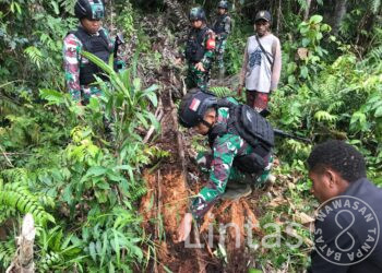 Keseruan Satgas Yonif 310/KK Berburu Ulat Sagu