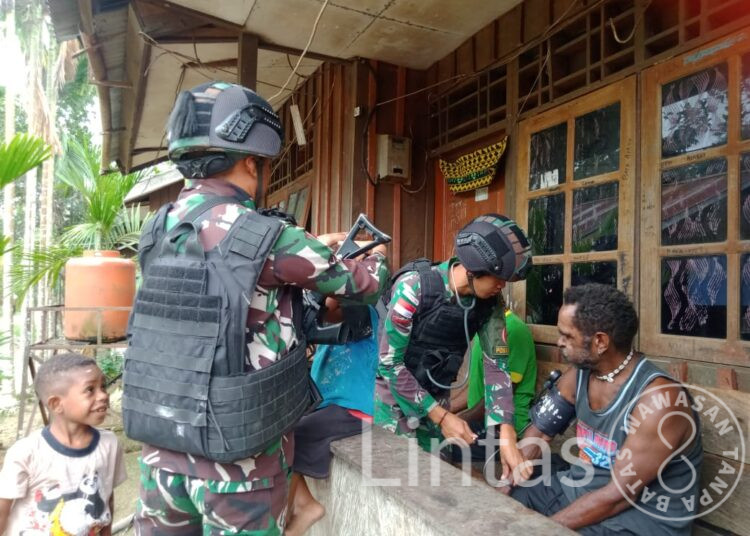 Agenda Rutin, Satgas Yonif 310/KK Pastikan Kondisi Kesehatan Masyarakat Perbatasan