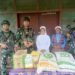 Satgas TNI Patroli Dan Bagikan Paket Sembako Kepada Susteran Krepkuri