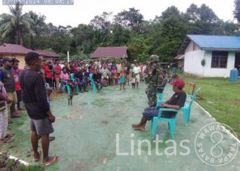 Warga Faankahrio Sepakat Jaga Keamanan Wilayah Bersama Satgas Habema