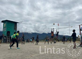 Sinergitas TNI-Polri di Papua Melalui Olahraga Bersama Satgas Habema