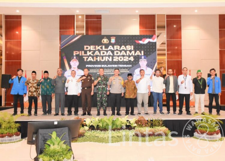 Pangdam XIII/Merdeka Bersama Danrem 132/Tdl Hadiri Deklarasi Pemilu Damai 2024 di Sulawesi Tengah
