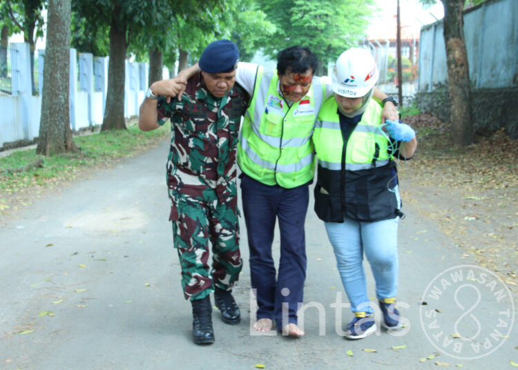 Lanud Husein Sastranegara berkolaborasi Dengan Pertamina Gelar Simulasi Penanggulangan Kebakaran