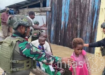 Satgas Habema Peduli Banjir, Disambut Antusias Warga Mumugu