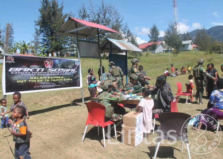 Baksos HUT Ke-79 TNI Satgas Habema Disambut Antusias Warga Kago