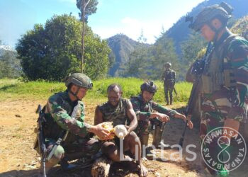 Komsos Satgas Habema Disambut Gembira Warga Kimak