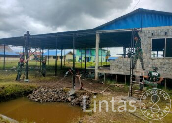 Warga Bombam Apresiasi Pembangunan Fasilitas Gereja Kenyam Oleh Satgas Habema