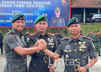 Tongkat kepemimpinan Danyonif 301/Prabu Kiansantang Resmi Diserahterimakan