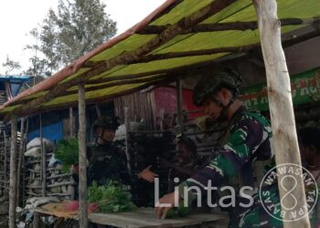 Rosita Satgas Habema Bantu Ekonomi Warga Wombru Distrik Mageabume Papua