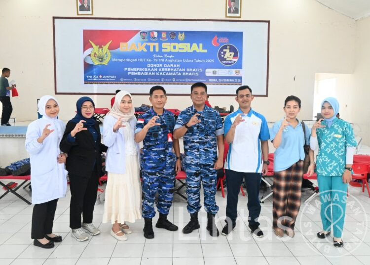 Gelar Bakti Sosial dalam Rangka HUT ke-79 TNI AU Tahun 2025, TNI AU Medan Melaksanakan Giat Donor Darah, Pemeriksaan Kesehatan, dan Pembagian Kacamata Baca Gratis