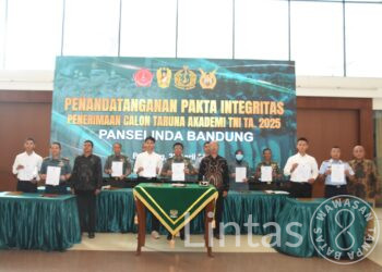Irdam III/Slw Pimpin Penandatanganan Pakta Integritas Catar Akademi TNI 2025 di Bandung