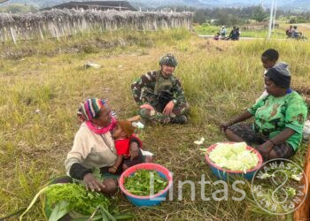 Langkah Loreng di Tanah Damai, Anjangsana Satgas TNI Menyapa Warga Kampung Wako Papua