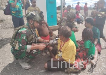 Prajurit Peduli Rakyat Sehat: Satgas TNI Yonif 700 WYC Gelar Layanan Kesehatan Gratis di Kampung Gigobak, Distrik Sinak Papua