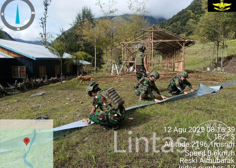 Satgas Yonif 700/WYC Genjot Pembangunan Sekolah di Mayuberi, Target Rampung Sebelum 17 Agustus