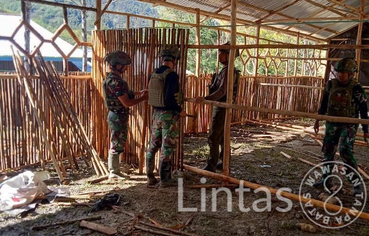 Satgas Yonif 700/Wyc Kejar Target, Pembangunan SD 03 Mayuberi Hampir Rampung