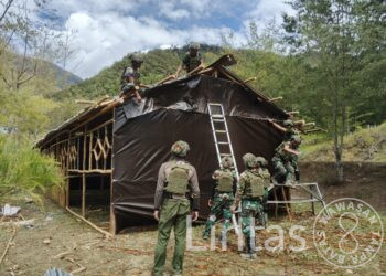 Satgas Yonif 700/WYC Rampungkan 80 Persen Pembangunan SD 03 Mayuberi, Siap Jadi Kado HUT RI ke-80