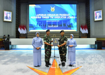 Komandan Lanud Husein Sastranegara Mengikuti Laporan Korps Kenaikan Pangkat Pati