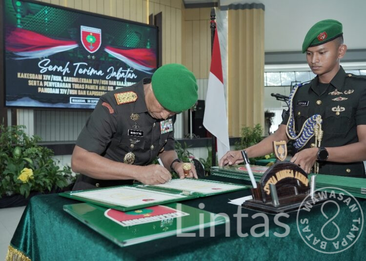 Pimpin Sertijab, Pangdam XIV/Hsn Tekankan Etos Kerja, Komitmen, dan Kepekaan Menghadapi Tantangan Tugas