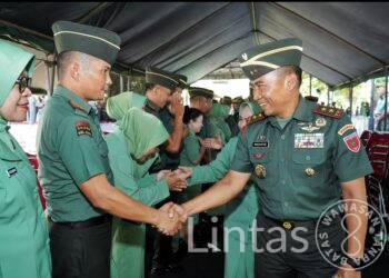 Wujud Penghargaan Atas Dedikasi, Pangdam XIV/Hsn Pimpin Acara Laporan Korps Kenaikan Pangkat 577 Perwira dan 48 PNS