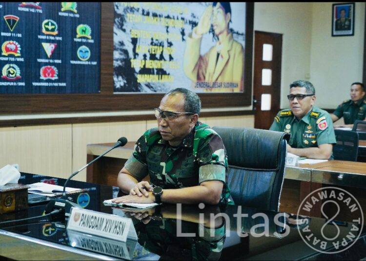 Pangdam XIV/Hasanuddin Ikuti Vicon Bersama Panglima TNI Bahas Rencana Latihan Korps Kadet Republik Indonesia