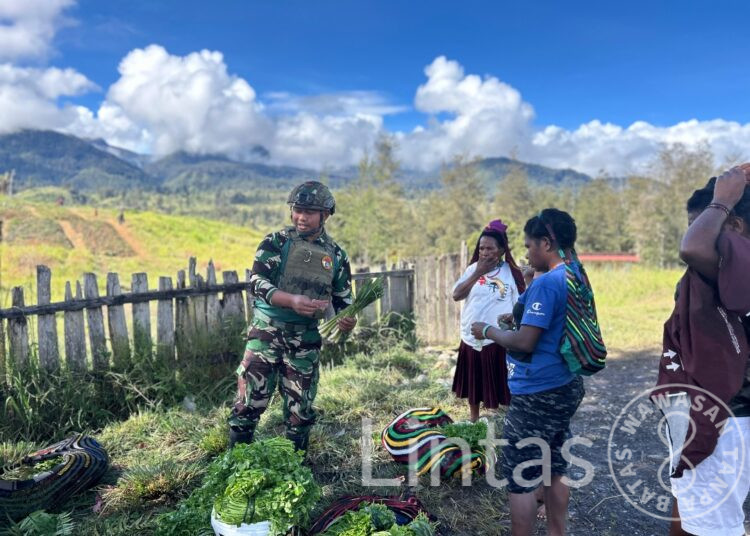 Satgas Yonif 700/WYC Borong Hasil Tani Warga Nipuralome: Bukti Cinta TNI untuk Tanah Papua
