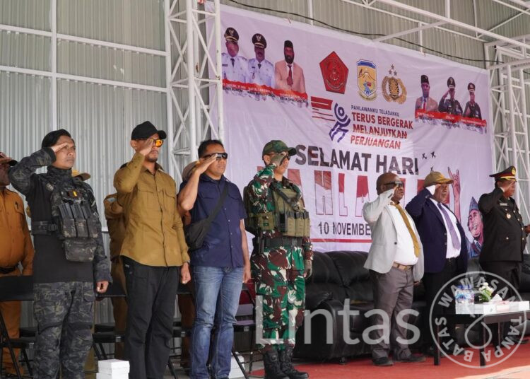 Satgas Yonif 700/Wyc Dukung Upacara Hari Pahlawan di Puncak, Kobarkan Semangat Nasionalisme di Tanah Papua