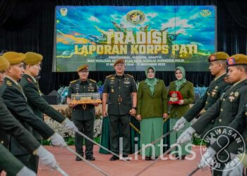 Tradisi Laporan Korps Perwira Tinggi dalam rangka HUT ke-79 Arhanud TNI AD Tahun 2025