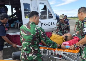 Satgas Kodam IM Evakuasi Pasien Darurat Gunakan Helikopter Dari Bener Meriah Ke Banda Aceh