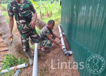 Dukung Tugas Kemanusiaan, TNI AD Bangun MCK untuk Satgas Gulbencal di Tapanuli Tengah
