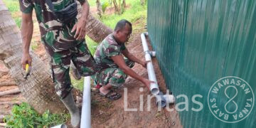 Dukung Tugas Kemanusiaan, TNI AD Bangun MCK untuk Satgas Gulbencal di Tapanuli Tengah