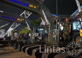 Alat Berat dan Mobil RO Bantuan Presiden RI Tiba di Krueng Geukuh Lhokseumawe
