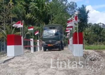 TNI AD Rampungkan Pembangunan Jembatan Armco di Desa Janji Nauli, Taput