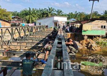 Satgas Gulbencal Kodam I/BB Rampungkan Pembangunan Jembatan Bailey Besilam–Banjaran Raya