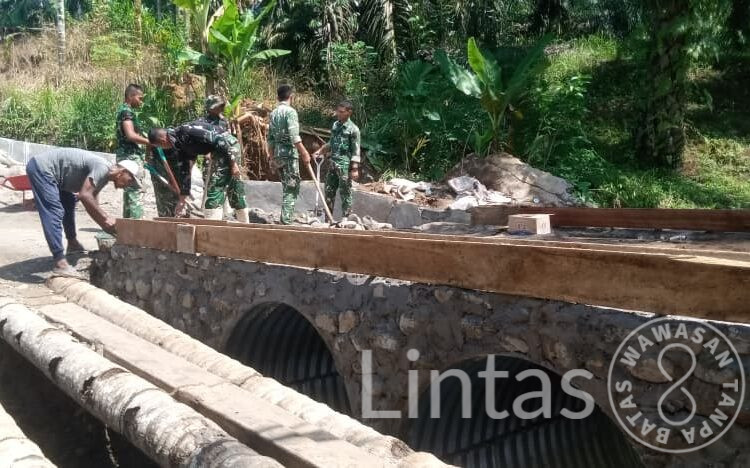 Konektivitas Pulih, Satgas Gulbencal Selesaikan Jembatan Armco di Sangkunur