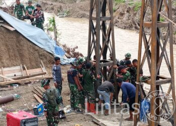 Dikebut Satgas Kodam IM, Jembatan Gantung Kalaili di Linge Tembus 48 Persen