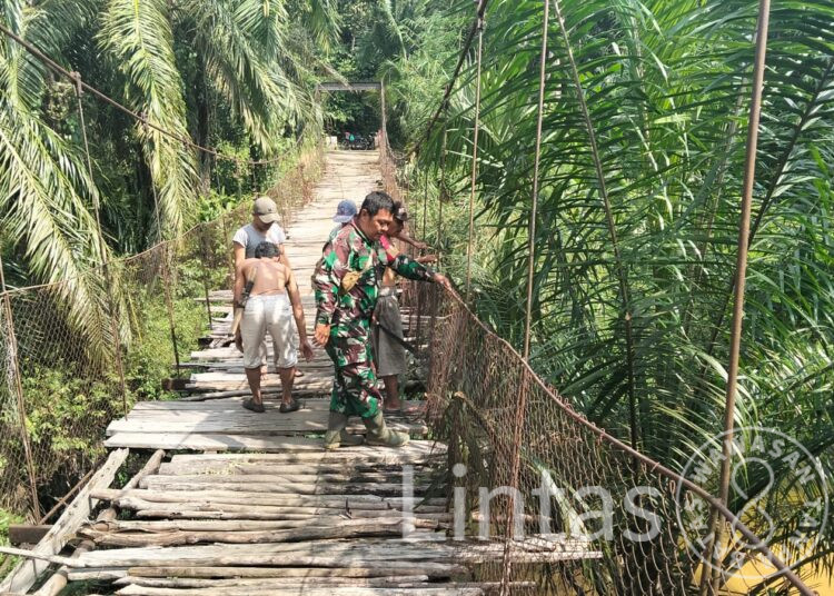 Perbaikan Jembatan Gantung Perintis Sei Kanan Tuntas, Mobilitas Warga Kembali Normal