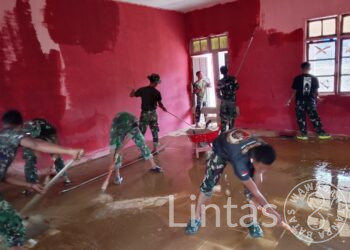 Enam Ruangan Gedung Sekolah SMPN 26 Takengon Proses Rehab Oleh Satgas Gulben Kodam IM