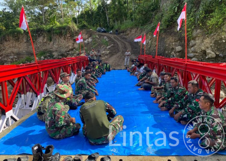 Jembatan Bailey Desa Meriah Jaya Selesai, TNI dan Warga Gelar Peusijuek sebagai Wujud Syukur